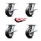 Service Caster 6 Inch Heavy Duty Rubber on Aluminum Caster Set with Roller Bearings and Brakes SCC-35S620-RAR-SLB-4 - alternate 2